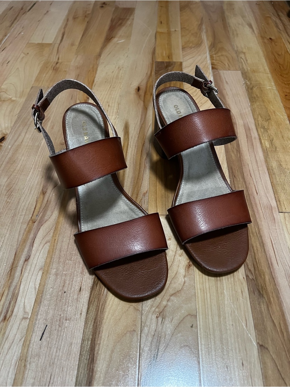 Classic Brown Leatherette Slingback Sandals - Women